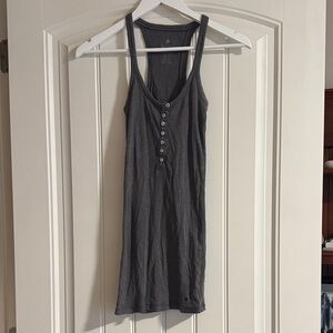 Aerie Charcoal Button-Front Tank Top